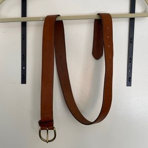 Madewell Perfect Leather Belt brown with gold buckle